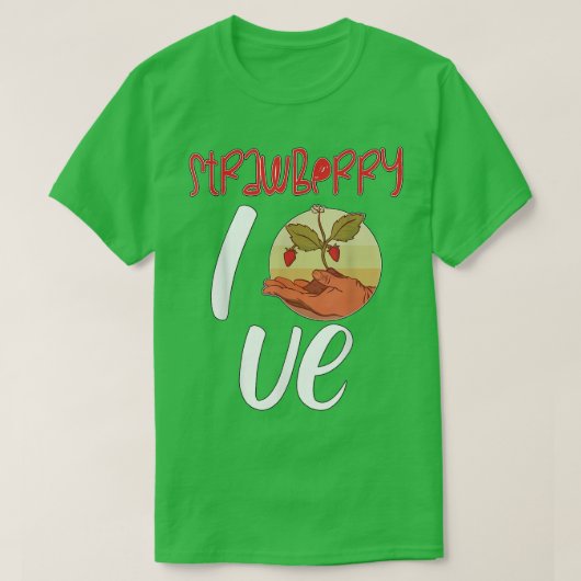 Aardbei-liefde Farmer Greengrocer T-shirt (Design voorkant)