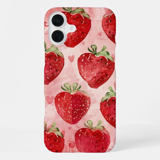 Aardbei Liefde iPhone Hoesje (Achterkant)