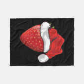 Aardbei Liefhebber Geschenk Kerstman Hoed Aardbei Fleece Deken (Voorkant (Horizontaal))