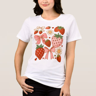 Aardbei Liefhebbers Mooie Fruit Feestelijk Tri-Blend Shirt