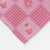 Aardbei Liefje Patchwork Fleece Deken (Hoek)