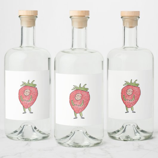 Aardbei Likeurfles Etiket (Flessen)