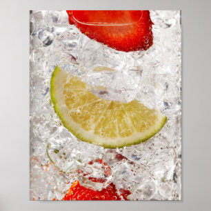 Aardbei Limoen Drank Poster