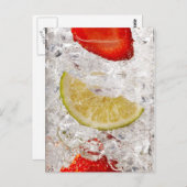 Aardbei-Limoen Drink Briefkaart (Voorkant / Achterkant)