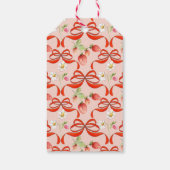 Aardbei lint boog coquette baby shower gunst cadeaulabel (Achterkant)