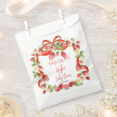 Aardbei lint boog coquette baby shower gunsten bedankzakje (Geknipt)