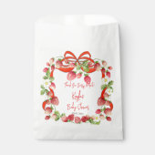Aardbei lint boog coquette baby shower gunsten bedankzakje (Voorkant)