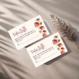 Aardbei lint boog coquette baby shower informatiekaartje
