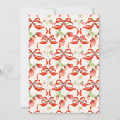 Aardbei lint boog coquette baby shower kaart (Achterkant)