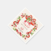 Aardbei lint boog coquette baby shower servet (Hoek)