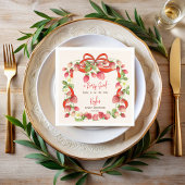 Aardbei lint boog coquette baby shower servet
