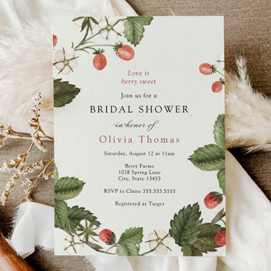 Aardbei Love is Berry Sweet Vrijgezellenfeest Kaart