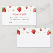 Aardbei Luier Raffle Baby shower invoegen Kaart Visitekaartje (Voorkant / Achterkant)