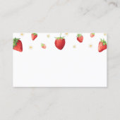 Aardbei Luier Raffle Baby shower invoegen Kaart Visitekaartje (Achterkant)