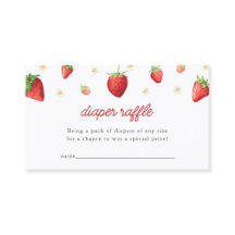 Aardbei Luier Raffle Baby shower invoegen Kaart