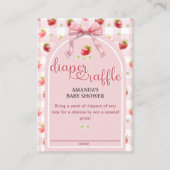 Aardbei Luier Raffle Berry Sweet Baby shower Informatiekaartje (Voorkant)