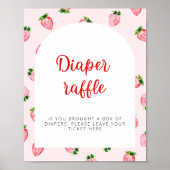 Aardbei Luier Raffle Zomer Baby shower Poster (Voorkant)