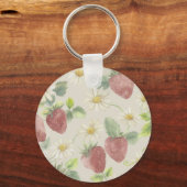 Aardbei Madeliefjes Cottagecore Sleutelhanger (Voorkant)