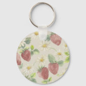 Aardbei Madeliefjes Cottagecore Sleutelhanger (Achterkant)