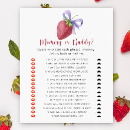 Aardbei - mama of papa baby shower spel
