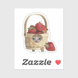 Aardbei mand kat sticker