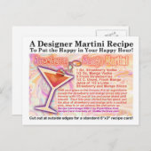 Aardbei Mango Martini Recept Briefkaart (Voorkant / Achterkant)