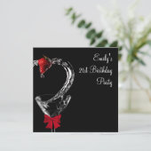 Aardbei Martini Cocktail Verjaardagsfeest Kaart (Staand voorkant)