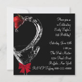 Aardbei Martini Cocktail Verjaardagsfeest Kaart (Achterkant)