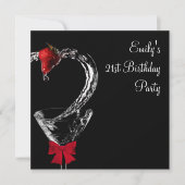 Aardbei Martini Cocktail Verjaardagsfeest Kaart (Voorkant)