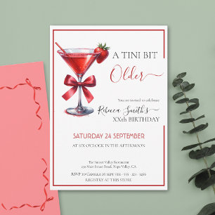 Aardbei martini 'Een tini beetje ouder' verjaardag Kaart