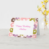 Aardbei, Matcha, Chocolade en Ube Mochi Donuts Kaart (Gele Bloem)