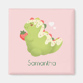 Aardbei Matcha Dinosaur  Magneet (Voorkant)