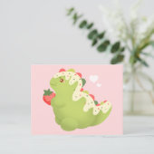 Aardbei Matcha Dinosaurus Briefkaart (Staand voorkant)