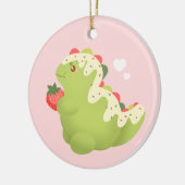 Aardbei Matcha Dinosaurus Keramisch Ornament (Links)