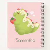 Aardbei Matcha Dinosaurus  Notitieboek (Achterkant)