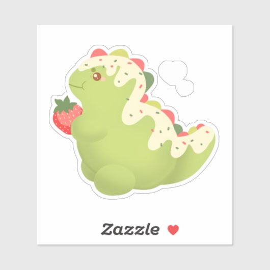 Aardbei Matcha Dinosaurus Sticker (Vel)