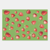 Aardbei Matcha Strepen Inpakpapier Vel (Voorkant 2)