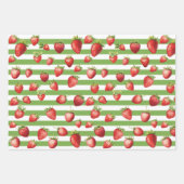 Aardbei Matcha Strepen Inpakpapier Vel (Voorkant)