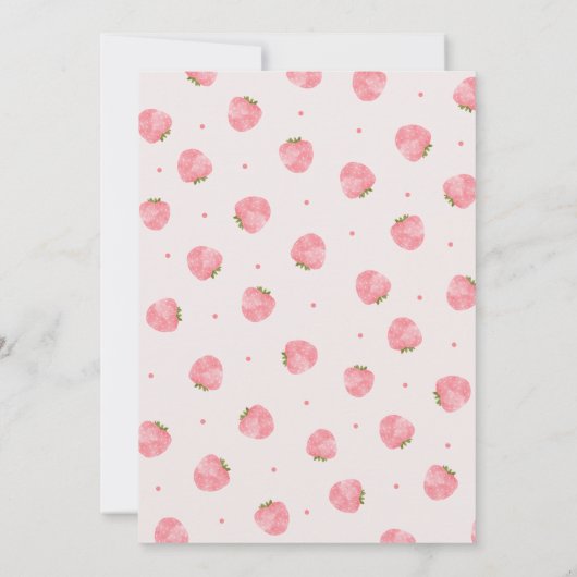 Aardbei Meisje 1e Verjaardag Berry Eerste Verjaard Kaart (Achterkant)