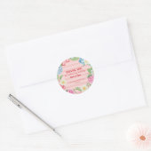 Aardbei meisje 1e verjaardag Berry Sweet Pink Ronde Sticker (Envelop)