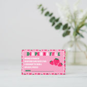 Aardbei Meisje Baby shower Luier Raffle Ticket Informatiekaartje (Staand voorkant)