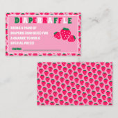 Aardbei Meisje Baby shower Luier Raffle Ticket Informatiekaartje (Voorkant / Achterkant)