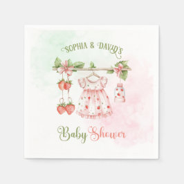 Aardbei  Meisje Baby shower Servet