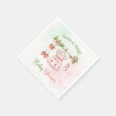 Aardbei Meisje Baby shower Servet (Hoek)