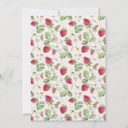 Aardbei Meisje Berry Eerste Verjaardag Kaart (Achterkant)