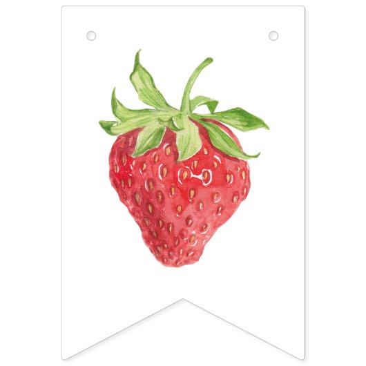 Aardbei Meisje Verjaardag Gelukkige Verjaardag Vlaggetjes (Eerste vlag)