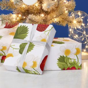 Aardbei Meisje Verjaardagsfeestje   Eerste bessen Cadeaupapier