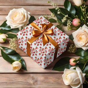 Aardbei Meisje Verjaardagsfeestje   Eerste bessen Cadeaupapier