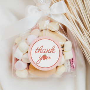 Aardbei meisjes 1e verjaardag gunst ronde sticker