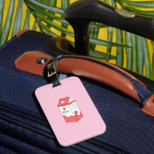 Aardbei Melk Karton Bagage Label
